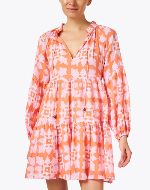 Front image - Oliphant - Orange Print Cotton Dress