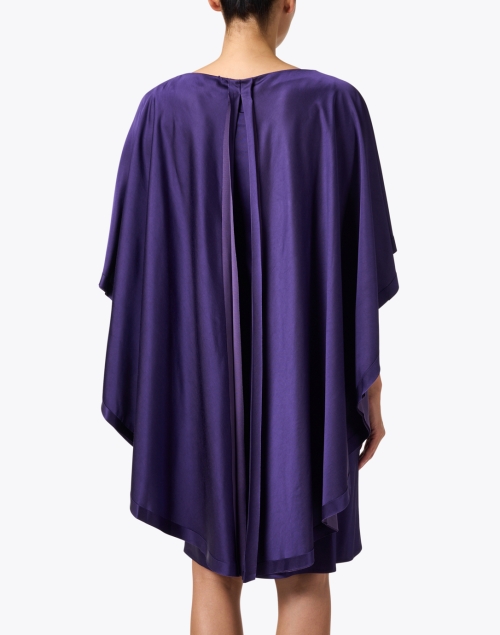 Back image - Jason Wu Collection - Purple Crepe Cape Sheath Dress