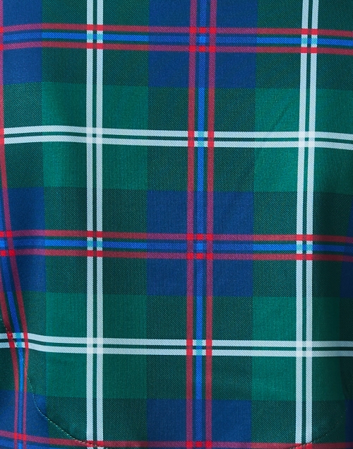 Fabric image - Gretchen Scott - Green Plaid Ruffle Neck Top