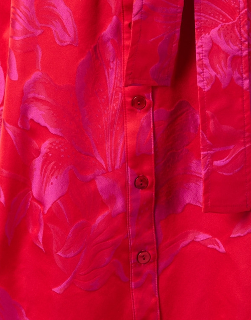 Fabric image - Finley - Laine Red Jacquard Print Shirt Dress