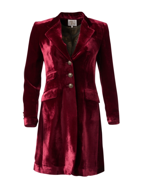 Product image - T.ba - Burgundy Classic Velvet Coat