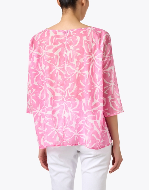 Back image - WHY CI - Pink Floral Print Cotton Blouse