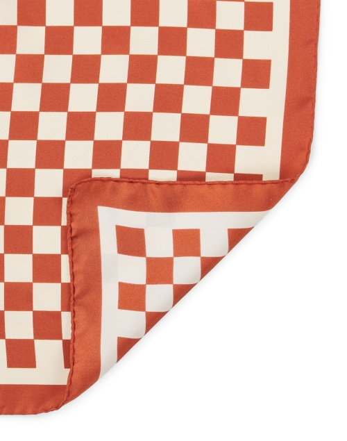 Back image - Bembien - Alessia Red Check Silk Twill Scarf