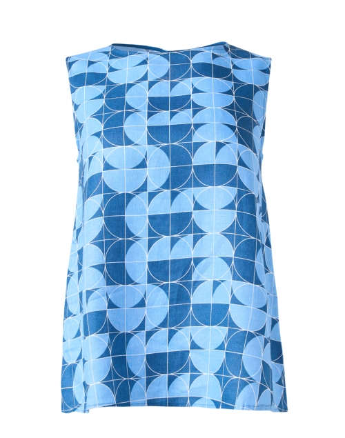 Product image - Max Mara Leisure - Giusy Blue Geometric Print Linen Top