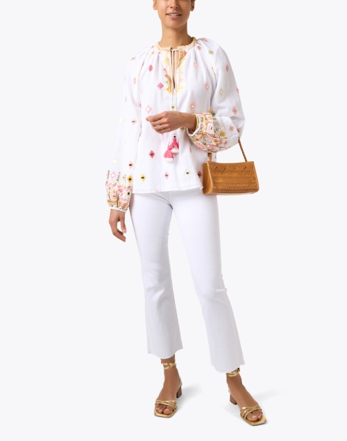 Mira White Embroidered Blouse