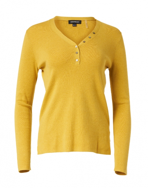 Product image - Repeat Cashmere - Yellow Cotton Henley Sweater