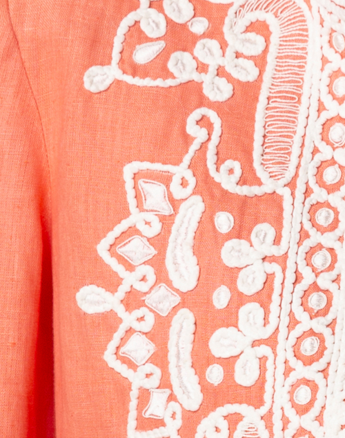 Fabric image - Bella Tu - Ceci Coral Embroidered Linen Jacket