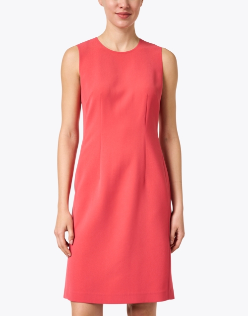 Front image - Lafayette 148 New York - Harpson Coral Pink Crepe Dress