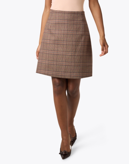 Front image - Weekend Max Mara - Ricamo Brown Plaid Wool Skirt