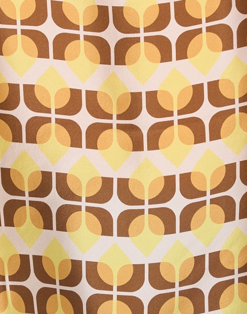 Fabric image - Seventy - Yellow Print Silk Poncho Top