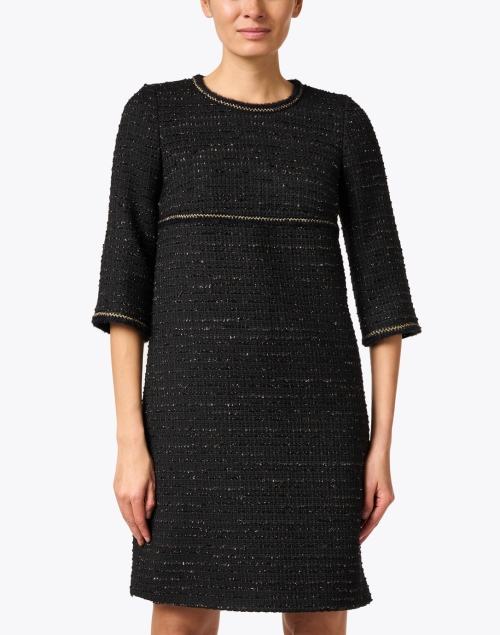 Front image - Paule Ka - Black Tweed Lurex Dress