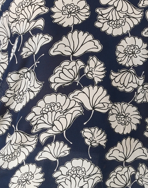 Fabric image - Weekend Max Mara - Calamai Navy Floral Blouse