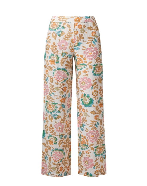 Product image - 120% Lino - Pastel Floral Print Wide Leg Linen Pant