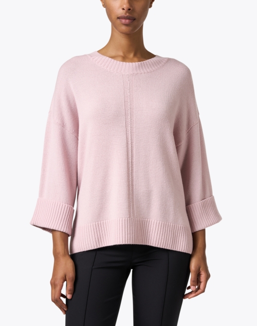 Front image - Repeat Cashmere - Pink Merino Pullover Sweater
