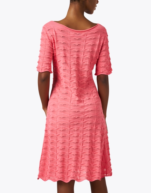 Back image - D.Exterior - Coral Textured Knit Dress