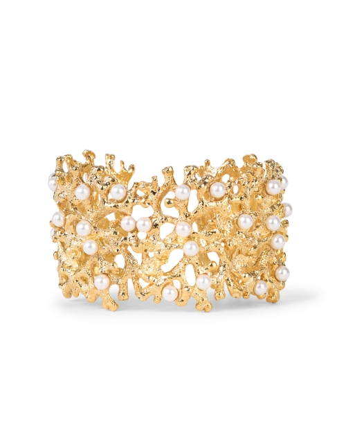 Product image - Kenneth Jay Lane - Gold Branch Pearl Cuff Bracelet