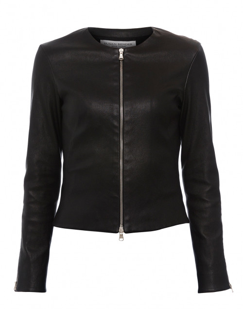 Black Stretch Leather Jacket | Susan Bender