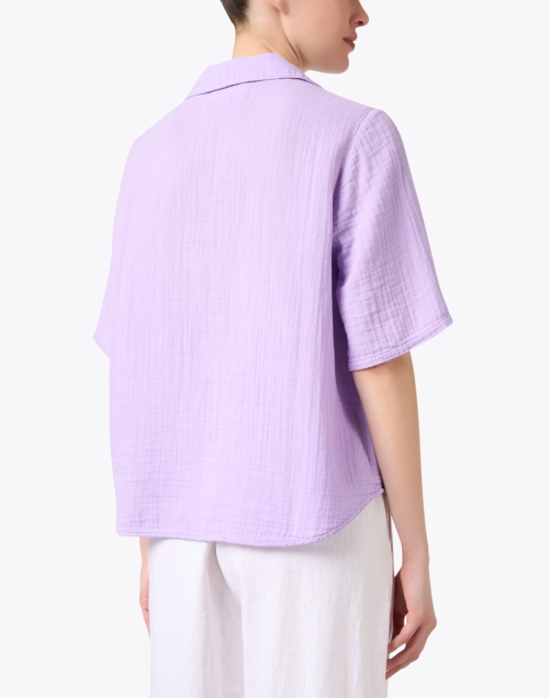 Back image - Xirena - Ryder Purple Cotton Gauze Top