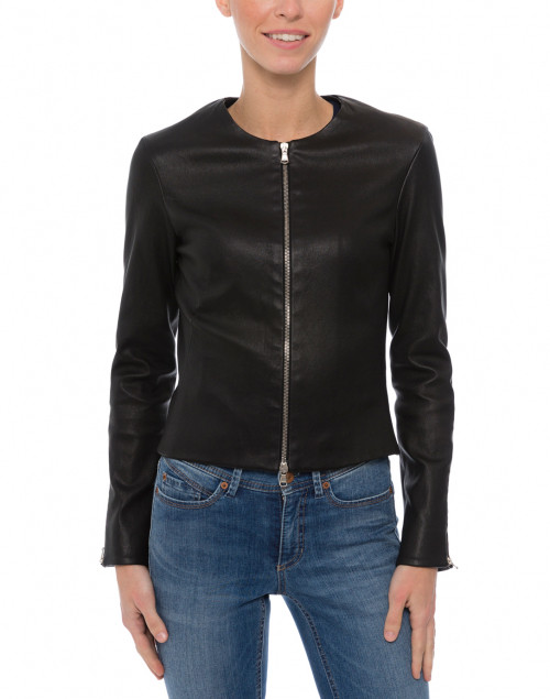 Front image - Susan Bender - Black Stretch Leather Jacket