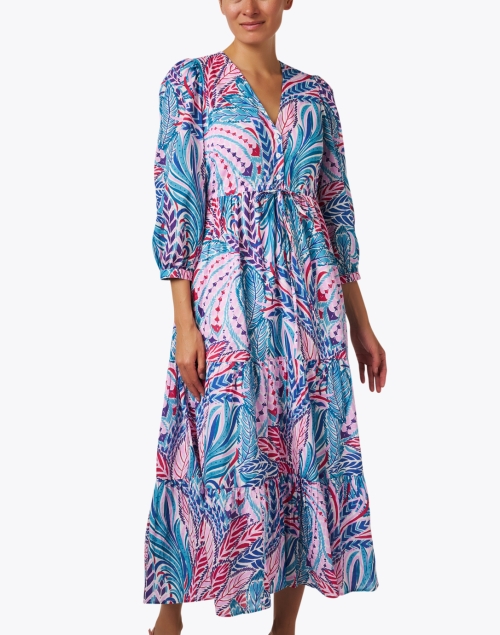 Front image - Banjanan - Castor Multi Print Tiered Cotton Dress