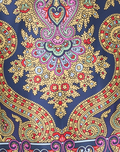 Fabric image - Rani Arabella - Navy Multi Print Silk Poncho