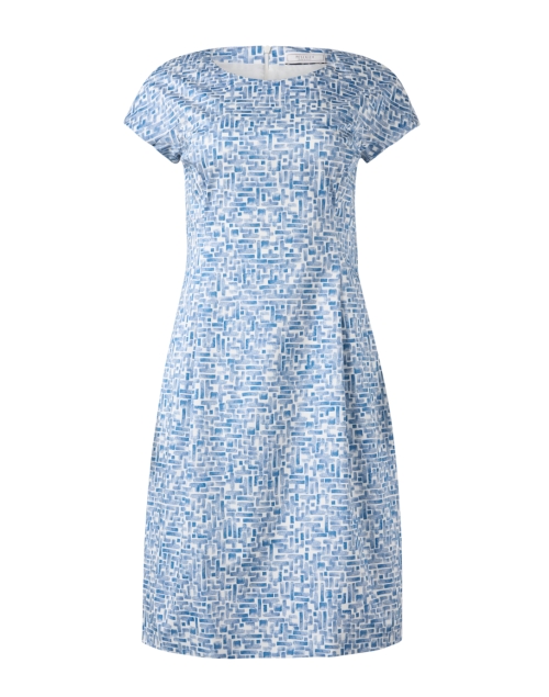 Product image - Peserico - Blue Print Cotton Sheath Dress