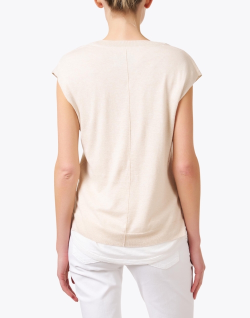 Back image - Brochu Walker - Leia Beige Sweater Vest with White Underlayer