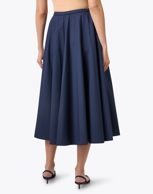 Back image - Odeeh - Navy Cotton Pleated Skirt