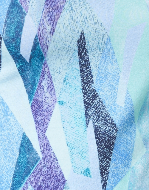 Fabric image - Leggiadro - Turquoise and Purple Kaleidoscope Print Cotton Jersey Tee