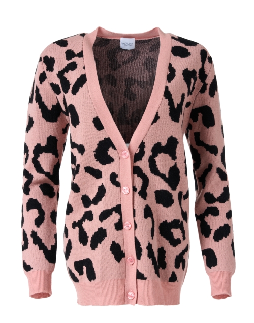 Product image - Madeleine Thompson - Cecelia Pink Leopard Print Wool Cashmere Cardigan