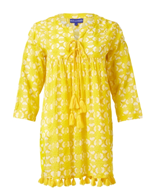 Product image - Ro's Garden - Seychelles Yellow Print Cotton Tunic Top