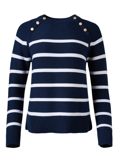 Product image - Kinross - Navy Striped Cotton Sweater