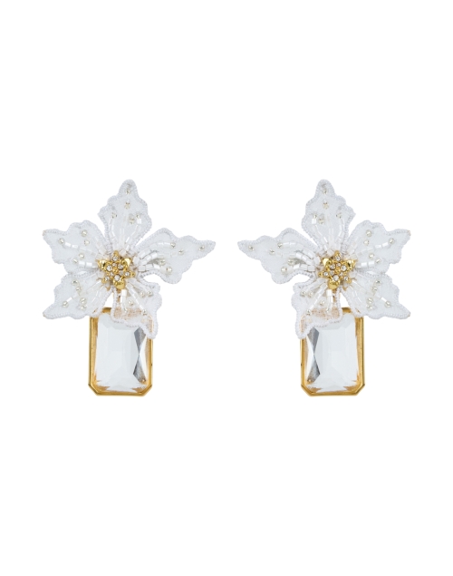 Mignonne Gavigan Lucia White Flower Stone Drop Earrings