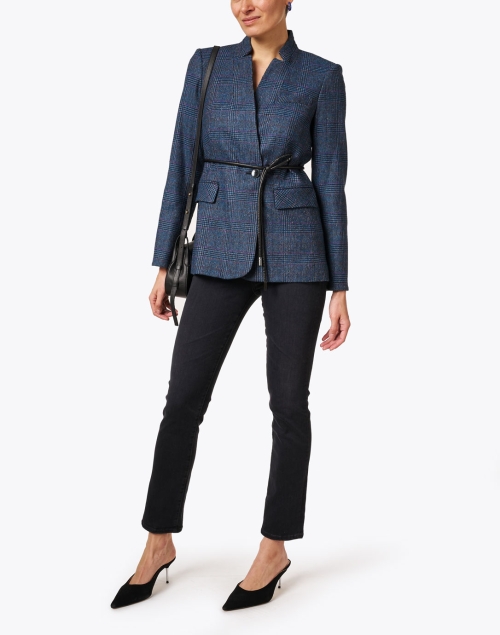 Wilshire Blue Plaid Belted Dickey Jacket