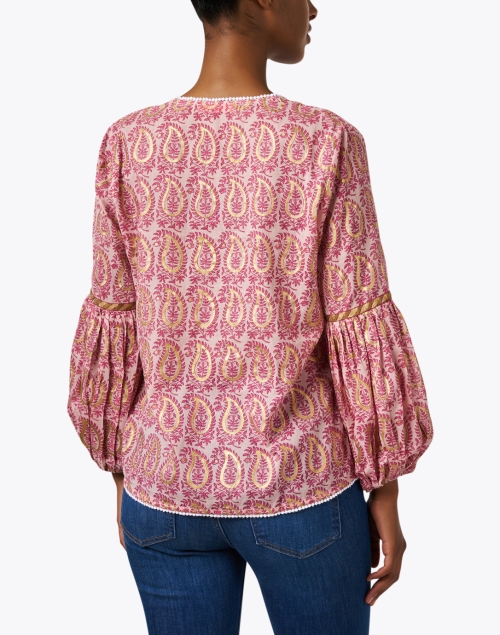 Back image - Oliphant - Pink Paisley Cotton Voile Top