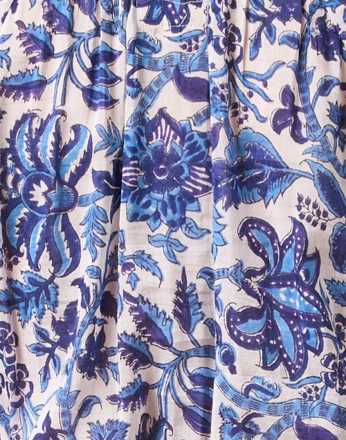 Fabric image - Bell - Court Blue Print Cotton Silk Dress