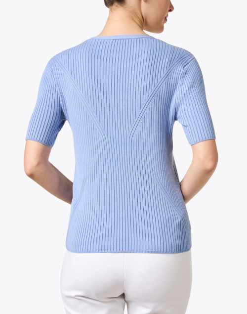 Back image - Ecru - Blue Rib Knit Sweater