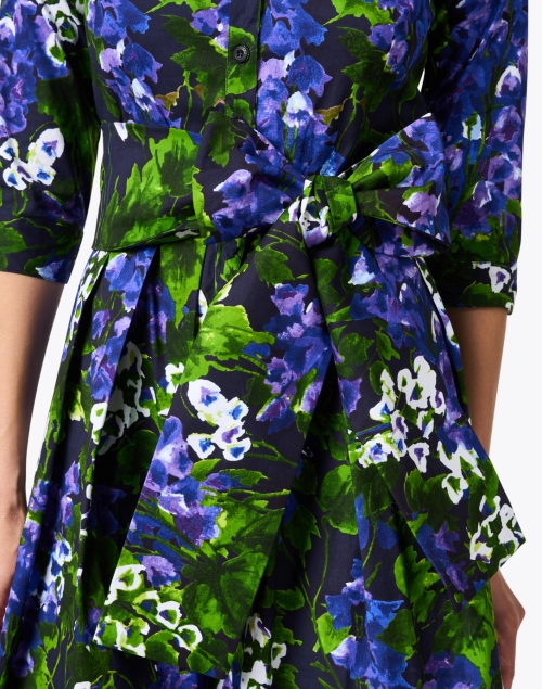 Extra_1 image - Samantha Sung - Audrey Indigo White and Green Print Stretch Cotton Dress