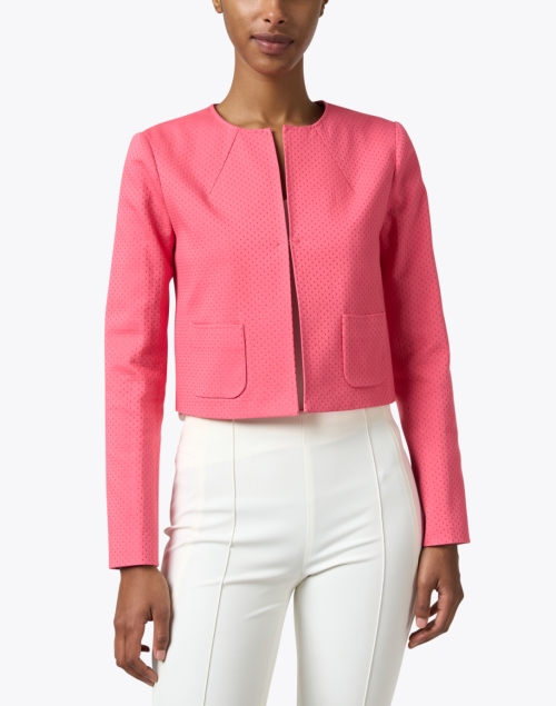 Paule Ka - Pink Jacquard Cropped Jacket