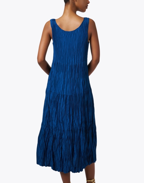 Back image - Eileen Fisher - Blue Crushed Silk Dress