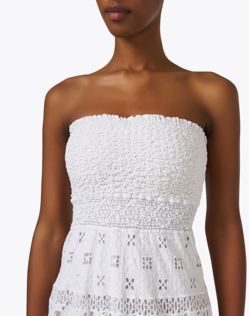 Extra_1 image - Temptation Positano - White Embroidered Cotton Eyelet Dress