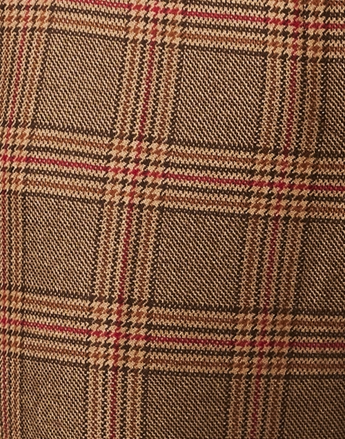 Fabric image - Weekend Max Mara - Revere Brown Plaid Wool Flare Pant
