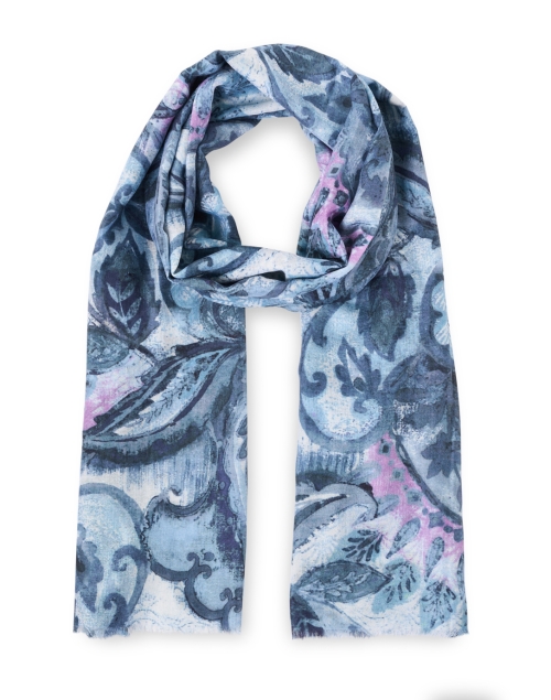 Product image - Kinross - Blue Multi Print Silk Cashmere Scarf