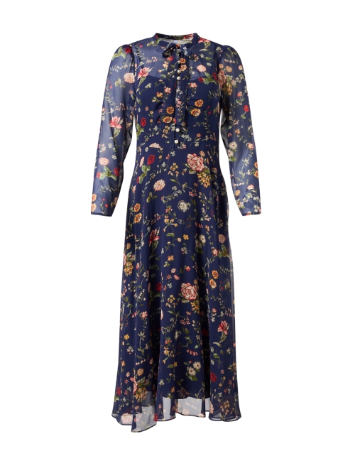 Keira Navy Print Silk Dress | L.K. Bennett
