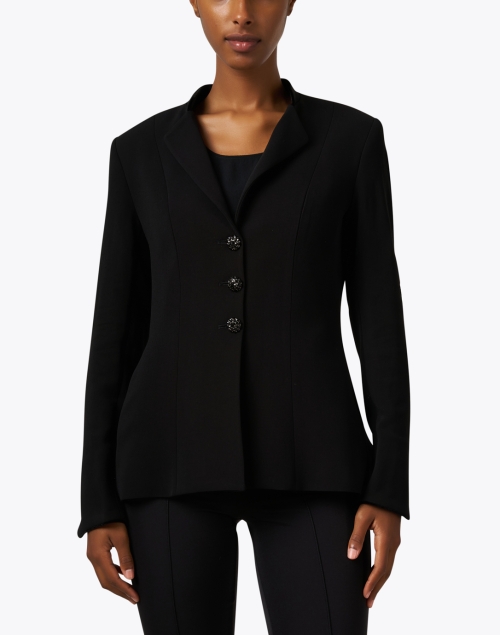 Front image - T.ba - Black Crepe Jacket