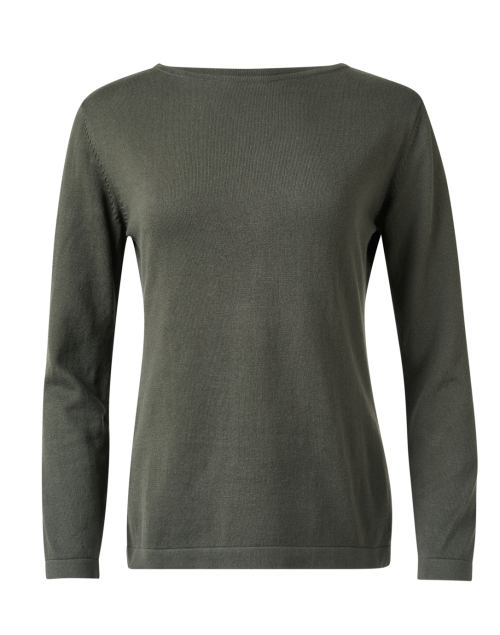 Product image - Blue - Green Pima Cotton Boatneck Sweater