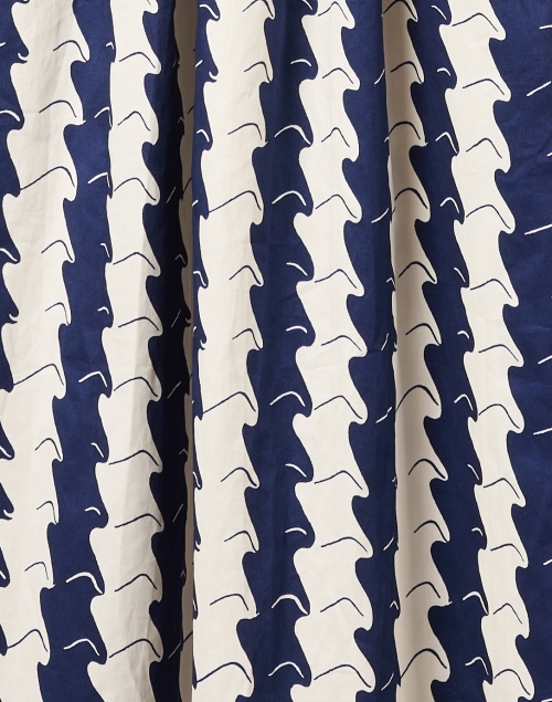 Fabric image - L.K. Bennett - Calder Navy and White Striped Shirt Dress