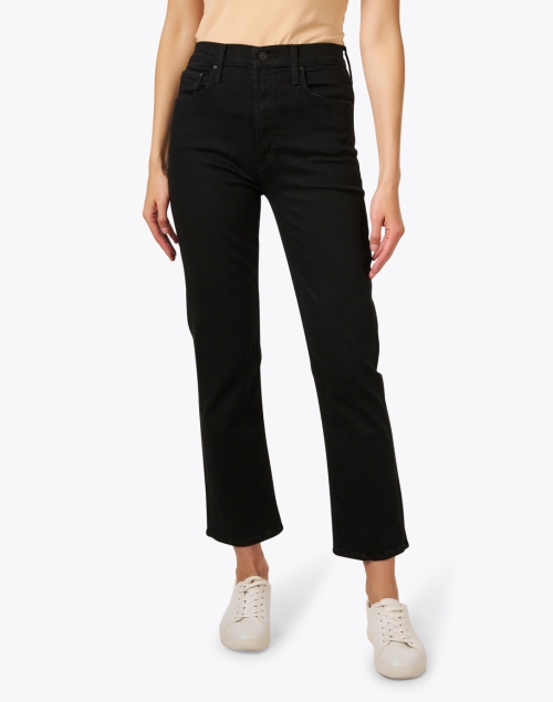 Front image - Mother - The Rider Black High-Waisted Ankle Jean
