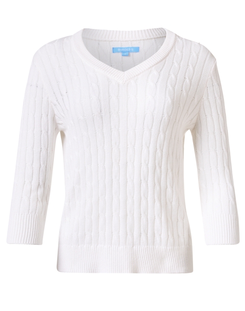 Product image - Burgess - Vanessa White Cotton Cashmere Sweater