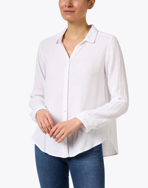 Front image - Xirena - Scout White Cotton Gauze Shirt